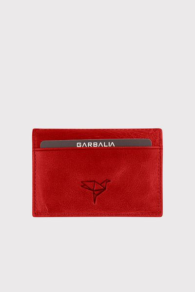 Garbalia Πορτοφόλι Vera Unisex Red από γνήσιο δέρμα Crazy Card Holder