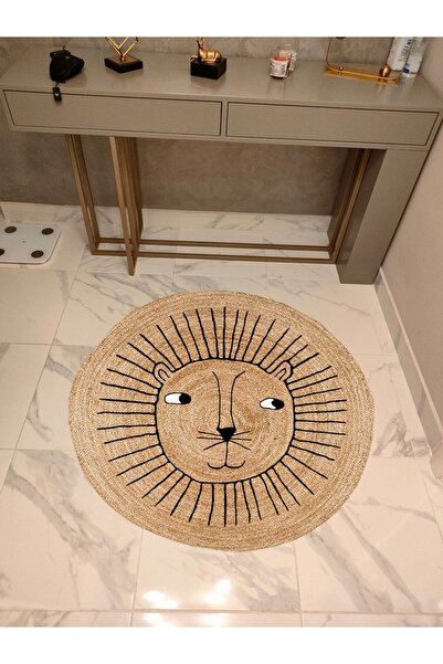 kilim home Boho 928 Jute Straw Ethnic Patterned Jute Knitted Natural Straw Na...