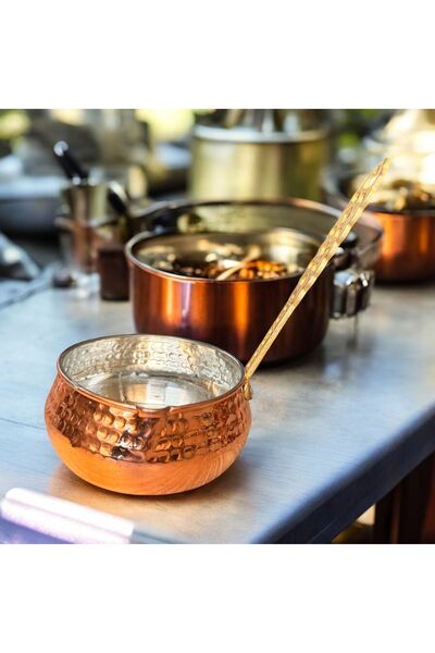 MY ZEY مقلاة صلصة نحاسية مقاس 10 سم - زبدة ومقلاة