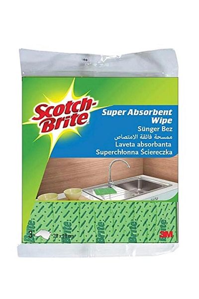 Scotch Brite Wipe Clean Set - 3 Pieces of Cleaning Cloth and 2 Pieces of Cellulosic Nail Comfort Sponge