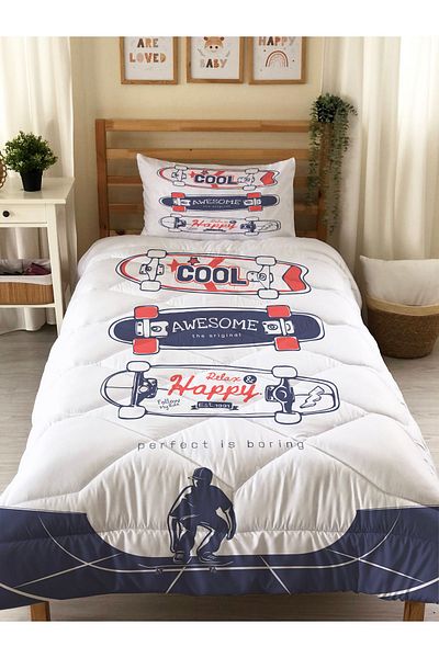 Evmila Double Sided Patterned Quilted Quilt - Single Sleeping Set - Sheetless