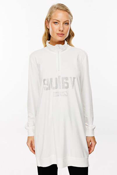 ON Taş Baskılı Dik Yaka Tunik