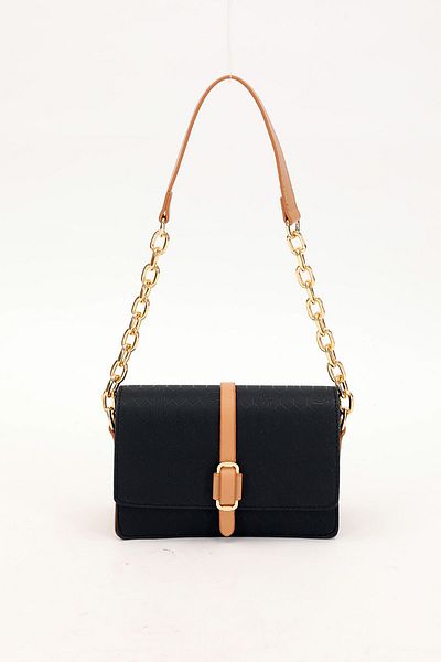 Levidor Women's Black Shoulder and Shoulder Bag - Camel