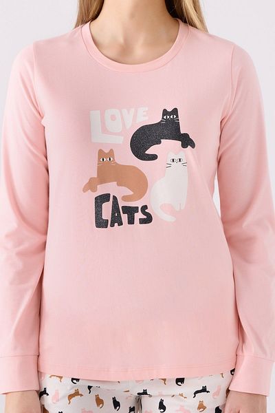 Arnetta Cat Pattern Female Child Pajamas Suit