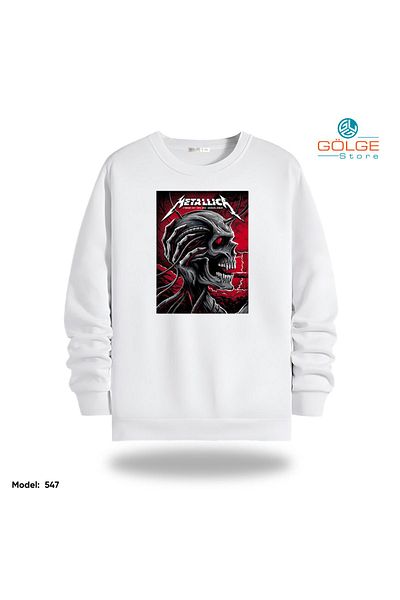 Gölge Store Metallica Chest Printed Slimfit Crew Neck 2 Thread Unisex Sweatshirt
