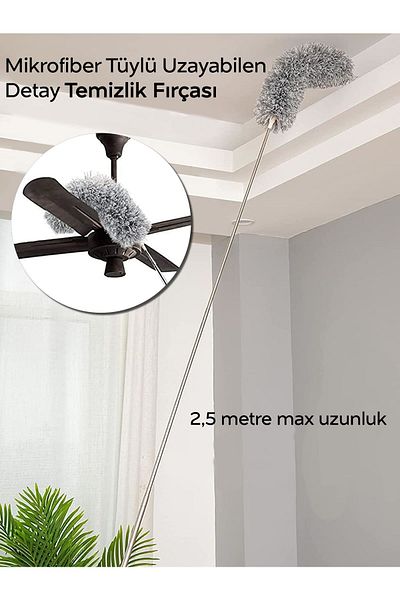 ARVALE 2.5 Meters Extendable Microfiber Fluffy Cleaning Brush