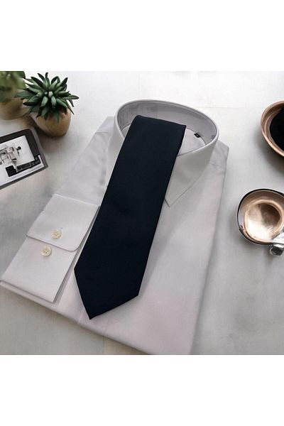 Sarar Patterned Microfiber Black Tie