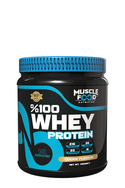 MUSCLEFOOD 490Gr 14 Serve - Flavored Concentrate Whey Cookie Protein Powder