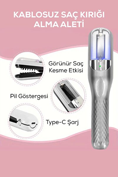 DEMPOWER Kablosuz Saç Kırığı Alma Makinesi - Saç Kesme Aleti (Type-C Şarjlı)