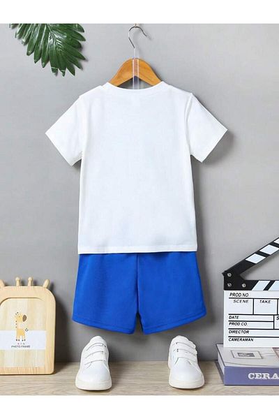 GLOWES Unisex Kids Digital Los Angeles Blue Detail Printed Shorts Set