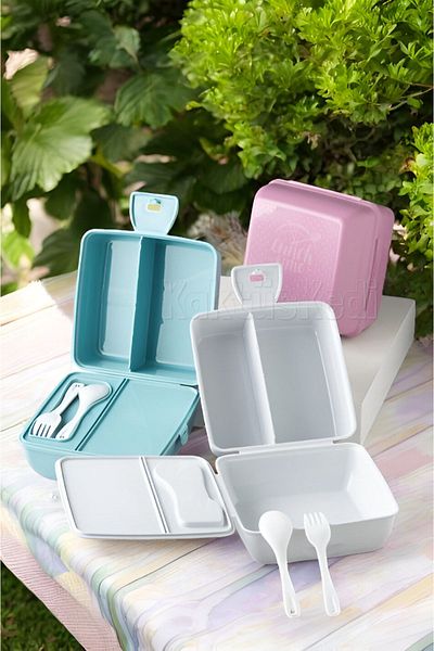 KaktüsKedi Set of 3 Compartmented Lunch Box - Food Carrying and Storage Container