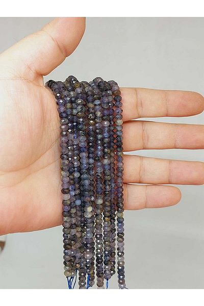 Yasamtohumu Șaibă de piatră cu safir de apă Iolit - 3*4,5 mm Array de tăiere cu fațete (53112)