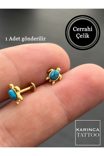 Karınca Piercing Turtle Sea Blue Tragus Piercing Conch Earlobe Lip Flat Cartilage Forward Helix Piercing