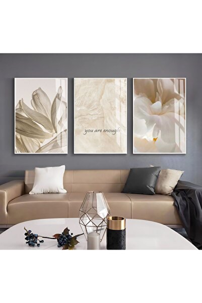 Harika bir ev HARİKABİREV|KREM-GOLD-BEYAZ RENK SOFT ÇİÇEK VE SOYUT KOMBİN |ÇE...