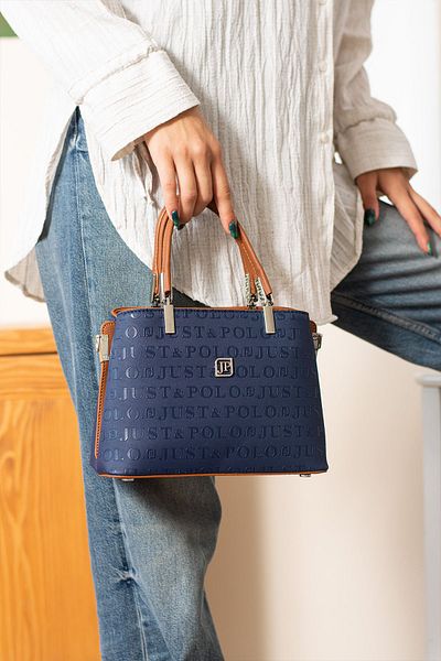 Just Polo حقيبة كتف و يد نسائية نباتية منقوشة من Just & Polo - طباعة منقوشة، سحاب للإغلاق Jp-4019-00