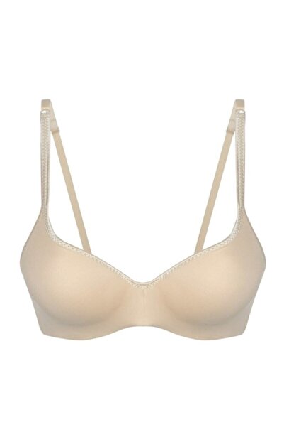 Momslab Бежевий мікро плоский жіночий бюстгальтер