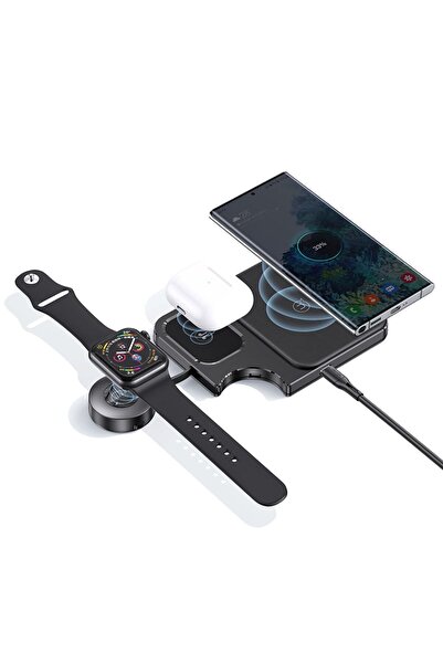 Usams US-CD190 15W 3in1 Uyumlu Masaüstü Kablosuz Hızlı Şarj Cihazı