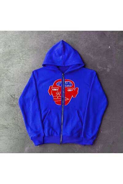 MAYDAY CULTURE Blue jacket unisex regular fit straight cut unisex Printed