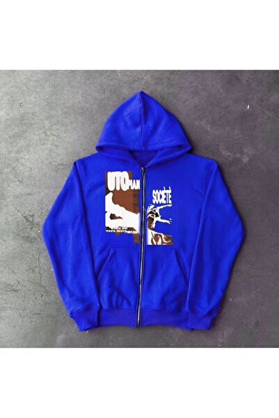 MAYDAY CULTURE Unisex Μπλε Μπουφάν με στάμπα κανονικής εφαρμογής