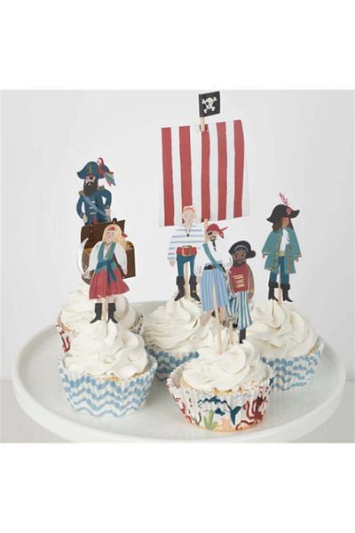 Meri Meri - Pirate Ship Cupcake Kit - Pirate Ship Cupcake Set - 24 Pieces