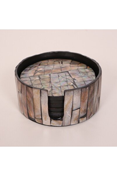 Mylamp Muteber Natural Pearlescent Boxed 6-Piece Coasters