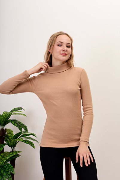 CATSPY Pulover de tricotaj cu gât bej