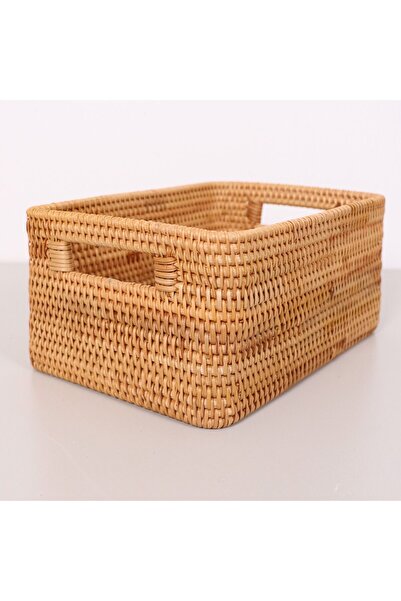 Mylamp صندوق تخزين كبير من الخيزران مقاس 32,5x22x14