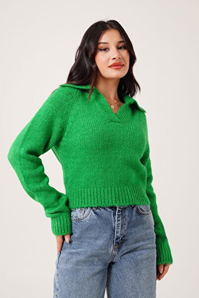 Hipo Trend Polo Yaka Yumoş Dokulu Benetton Kazak