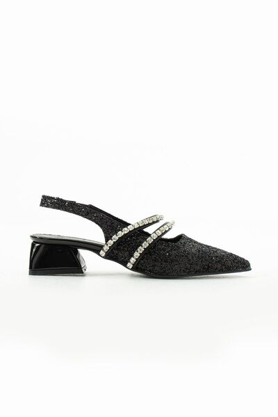 DUXAL SHOES kadın taşlı şık babet-topuklu ayakkabı-LİNDA