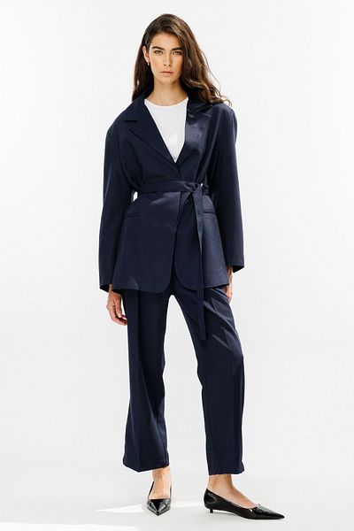 Hooopstore Μπουφάν Navy Blue Premium Blazer - Με ζώνη