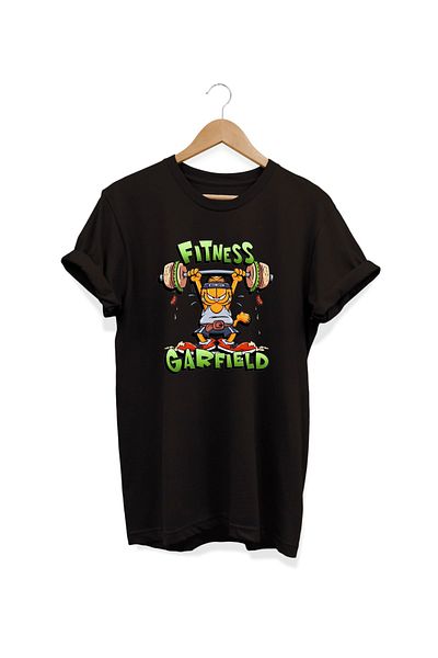 remonz Μπλουζάκι Garfield Gym με στάμπα Oversize - 100% βαμβάκι, λαιμόκοψη, μεγάλο μέγεθος