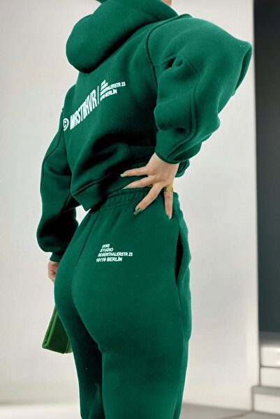 C&C OKULCUNUZ Kadın Eşofman Takımı Wrst Baskılı Fermuarlı Takım CC STORE