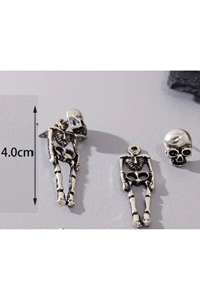 LRS STORE Metal Skeleton Pattern Gothic Punk Earrings - for Halloween