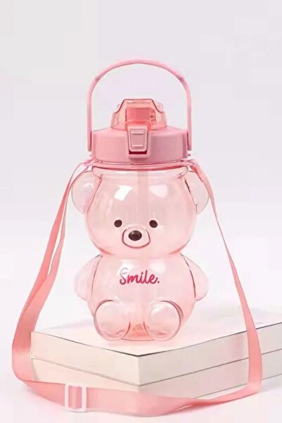 Comprox Pink Figured Teddy Bear Flask - 1000ml Water Bottle Drinker