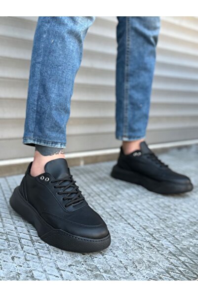 BOA Ba0354 Casual Lace-Up Men's High Black Sole Sneakers