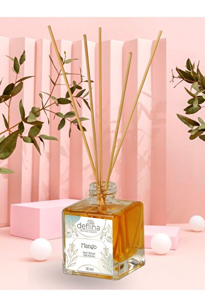 DEFLİNAKOZMETİK Mango Kokulu Çubuklu Oda Kokusu Esansiyel Reed Diffuser 110 Ml