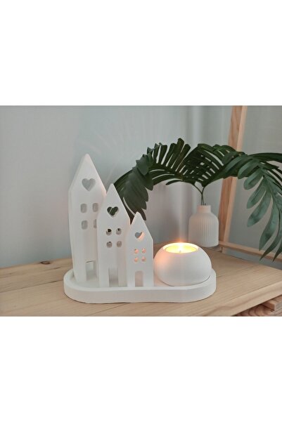 Handmade İskandinav Tarzı Dekoratif Evler Mumluk Öğretmenler Günü Hediyesi Ev...