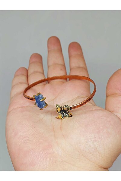 Yasamtohumu Браслет от мед с мотив на цветя и сапфир - 53040
