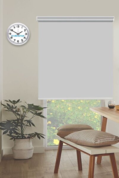 MEKSTOR Güneşlik - Düz Gri Stor Perde  ( ithal mat kumaştır )