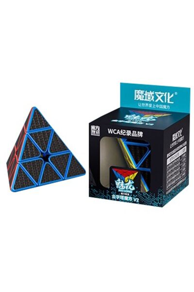 TOYFEST Moyu Fiber Karbon Pyramid V2 Küp Hızlı Rübik Zeka Sabır Küpü