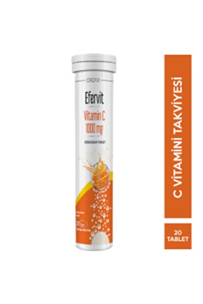 Orzax Efervit Vitamin C 1000 Mg 20 Tablet