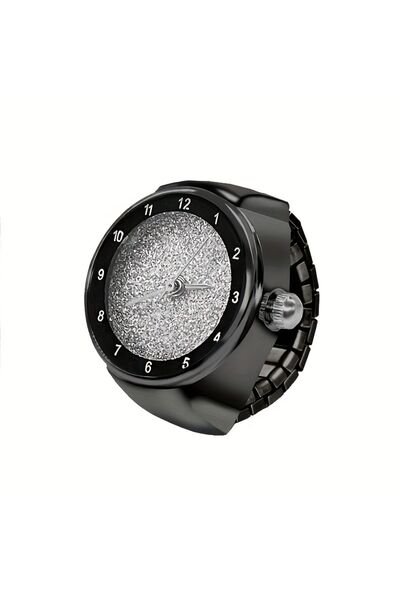 Bozhi Gilded Silver Black Quartz Watch - Vintage Punk Ring, for Women & Men