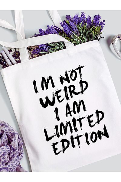 Cemira Design Motto Ediție Limitată - Geantă de tote din pânză groasă, geantă de umăr din pânză și mâner
