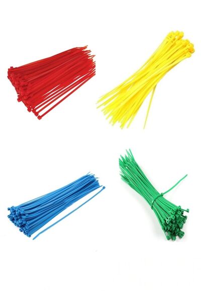 Gwest 2,5x100mm 10cm Renkli Plastik Cırt Kelepçe Kablo Bağı 4renk Sarı Kırmız...