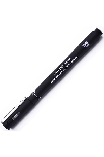Uni Black Technical Drawing Pen - Fine Line, 0.3 mm Ball Pin