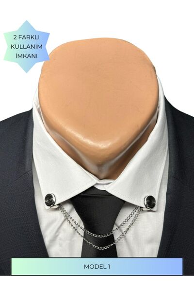 HARES Damat & Sağdıç Klipsli Yaka Zinciri