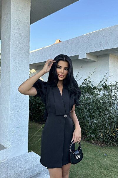 Eyyo Μίνι φόρεμα με λεπτομέρεια μαύρης καρφίτσας ATE7881