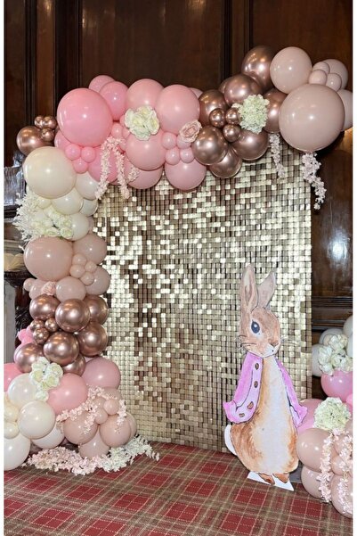 Çemrek Süs Parti Chrome Rose Pink Balloon Chain Set of 100