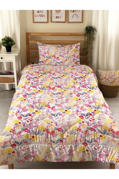 Evmila Double Sided Patterned Quilted Quilt - Single Sleeping Set - Sheetless