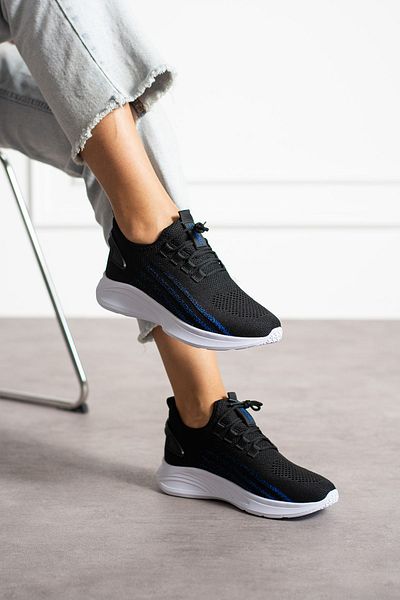 en7 Unisex Black Sax Knitwear Sports Sneaker - Washable and Comfortable, Breathable, Odorless 015